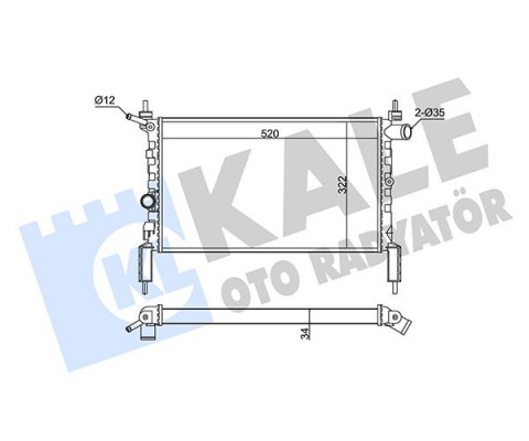 RADYATÖR BRAZİNG ASTRA F 1.4I-1.6I KLİMASIZ MEK 525x298x22 AL/PL/BRZ