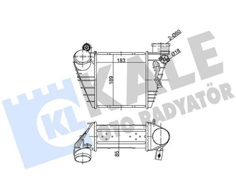 TURBO RADYATÖRÜ INTERCOOLER GOLF IV-BORA-A3-OCTAVIA-TOLEDO-LEON 1.9TDI 183X189.5X85 AL/PL/B