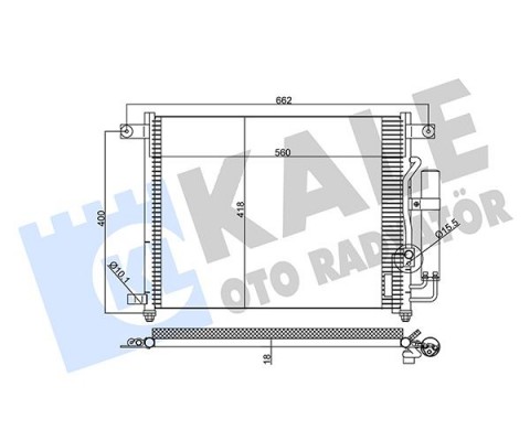 KLİMA KONDENSERİ CHEVROLET AVEO-KALOS 1.4i 16V 02 AL/AL 560x457.5x18