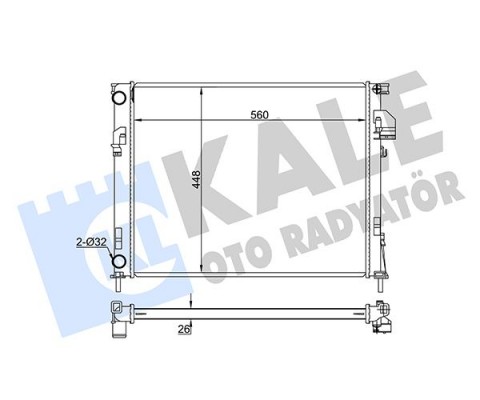 SU RADYATÖRÜ RENAULT TRAFIC II-OPEL VIVARO-NISSAN PRIMASTAR 1.9DCI-DTI 2.0 2.0 16V 01 MT BRAZING 560x448x26 2140000QAS-4408645-4414161-4414691-91166000-91166001-91169066-7711135144