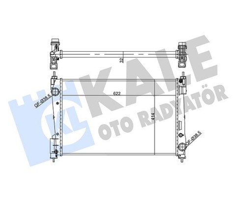 SU RADYATÖRÜ OPEL CORSA D 1.3CDTI 06 FIAT PUNTO 1.3DMTJ 05 MT MEKANİK 622x414x32