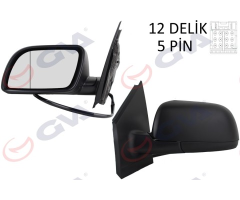 DIŞ DİKİZ AYNASI SOL POLO 02 ELEKTRİKLİ ISITMALI ASFERİK 5 FİŞ VM-194EHAL