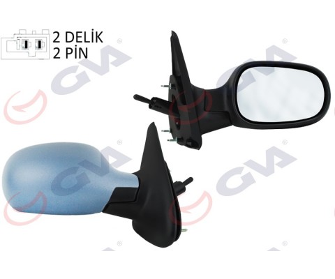 DIŞ DİKİZ AYNASI SAĞ MEGANE 99 MEKANİK SENSÖRLÜ ASTARLI KONVEKS 2 FİŞ VM-129PSR