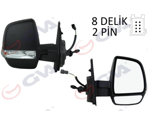 DIŞ DİKİZ AYNASI SAĞ DOBLO 11 OPEL COMBO 12 18 MEKANİK SİNYALLİ ÇİFT CAM KONVEKS VM-669R