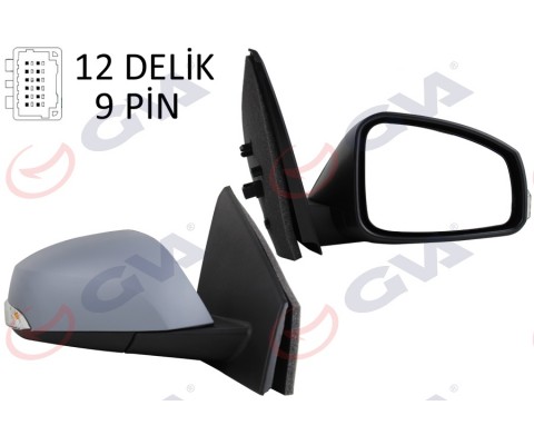 DIŞ DİKİZ AYNASI SAĞ FLUENCE 10 ELEKTRİKLİ ISITMALI SİNYALLİ ASTARLI KONVEKS VM-6141EHPR