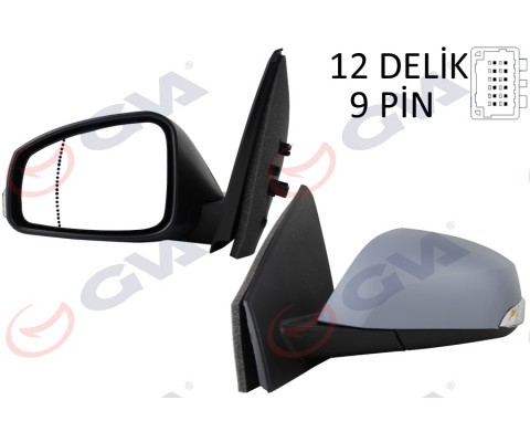 DIŞ DİKİZ AYNASI SOL FLUENCE 10 ELEKTRİKLİ ISITMALI SİNYALLİ SENSÖRLÜ ASTARLI ASFERİK VM-6141EHPSAL