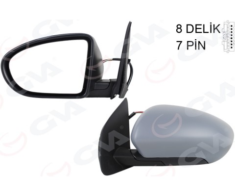 DIŞ DİKİZ AYNASI SOL QASHQAI 09 ELEKTRİKLİ ISITMALI KATLANIR ASTARLI KONVEKS 7 FİŞ VM-4011EBHL