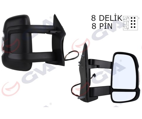 DIŞ DİKİZ AYNASI SAĞ DUCATO-BOXER-JUMPER 06 ELEKTRİKLİ ISITMALI SİNYALLİ UZUN KOL KONVEKS 8 FİŞ VM-6203NEHR