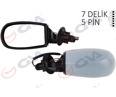 DIŞ DİKİZ AYNASI SOL PUNTO 04 ELEKTRİKLİ ISITMALI SİYAH ASTARLI KONVEKS VM-156EHPL