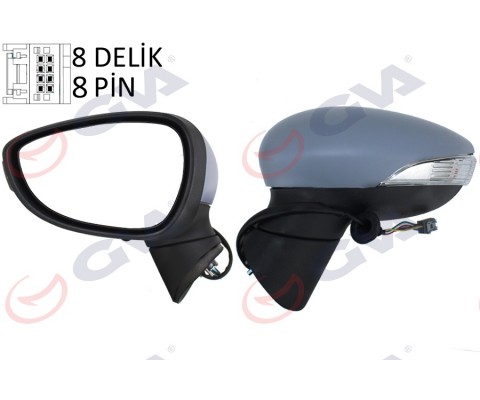 DIŞ DİKİZ AYNASI SOL FIESTA 08 14 ELEKTRİKLİ ISITMALI SİNYALLİ KONVEKS 8 FİŞ VM-6313EBL
