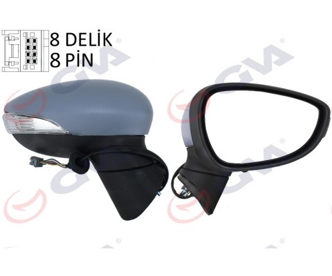 DIŞ DİKİZ AYNASI SAĞ FIESTA 08 ELEKTRİKLİ ISITMALI KATLANIR SİNYALLİ 8 FİŞ VM-6313EBR