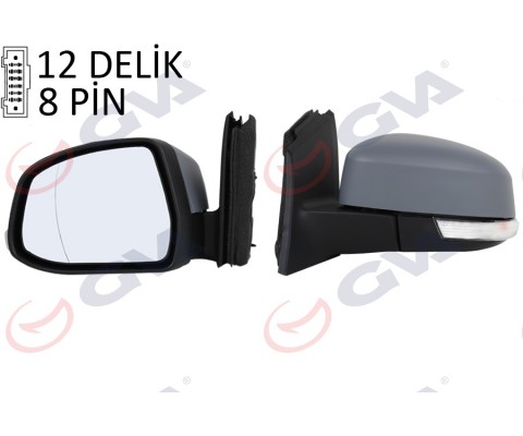 DIŞ DİKİZ AYNASI SOL FOCUS III 11 17 ELEKTRİKLİ ISITMALI SİNYALLİ KATLANIR SENSÖRLÜ Ç.AYDINLATMALI ASTARLI ASFERİK VM-6322-1NEBAL
