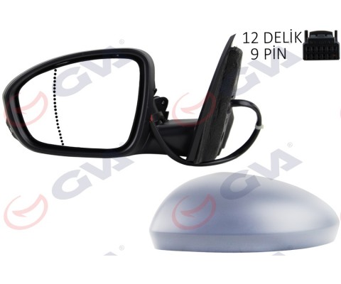 DIŞ DİKİZ AYNASI SOL MEGANE 15 ELEKTRİKLİ ISITMALI KATLANIR SİNYALLİ ASTARLI ASFERİK VM-6142EBFPAL