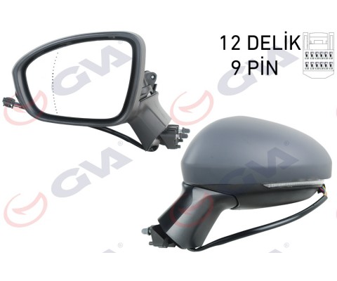 DIŞ DİKİZ AYNASI SOL ELEKTRİKLİ ISITMALI SİNYALLİ KATLANIR ASTARLI ASFERİK CLIO V 19- 12H9P