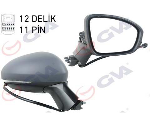 DIŞ DİKİZ AYNASI SAĞ ELEKTRİKLİ ISITMALI SİNYALLİ KATLANIR SENSÖRLÜ ASTARLI KONVEKS CLIO V 19- 12H11P
