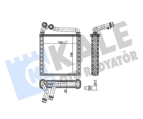 KALORİFER RADYATÖRÜ GOLF V-PLUS-OCTAVIA 1.4-1.6-1.9-2.0-PASSAT 1.6-1.9-2.0 153x180x27 Mk Ot AC /-