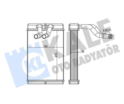 KALORİFER RADYATÖRÜ HYUNDAI H-1. STAREX 2.5L D4CB D4BH 01- - ALEMİNYUM