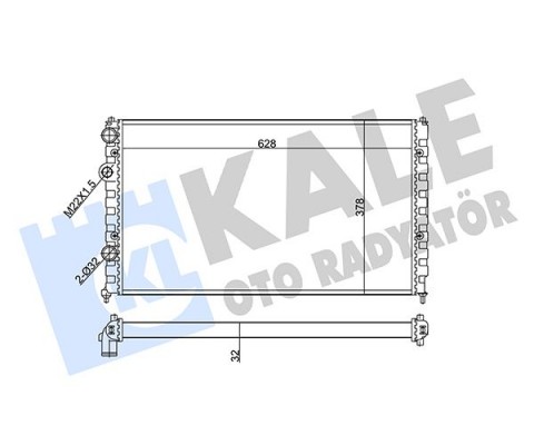 RADYATÖR GOLF 3-LUPO-POLO CLASIC-CADDY 2-CORDOBA-IBIZA II-1.6-2.0 16V-1.9 TDI AC MEK