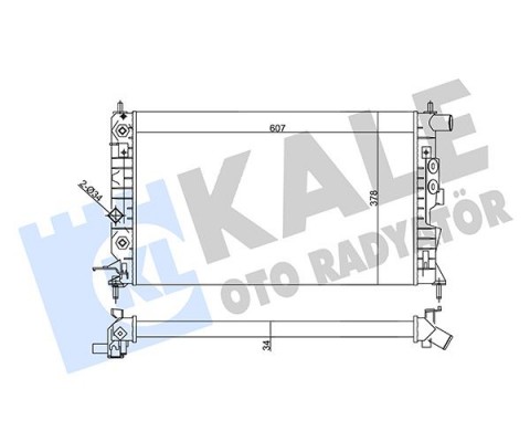 SU RADYATÖRÜ OPEL VECTRA B 1.6I 2.0I 1.6 1.8 2.0 2.2. 16V 95-02 AT AC MEKANİK 607x378x34 1300221-1300240-24402888-52464524-1300159-52479101-52484607-52464573-52479099-1300182-52488059