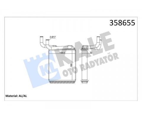 KALORİFER RADYATÖRÜ MITSUBISHI CANTER 3.9L 4D34 4D34T FE659 97-06 - ALEMİNYUM