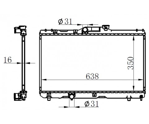 RADYATÖR BRAZİNG COROLLA 92-97 AE 101 AC KLİMASIZ MEK 350x638x16