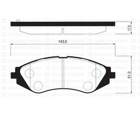 ÖN FREN BALATA CHEVROLET LACETTI 1.2L 1.4L 1.6L J200 05- / AVEO 1.2L 1.4L T250 T255 06- / DAEWOO NUBIRA 1.6L F16D3 16v 03- aşınma ikaz kontağı yok