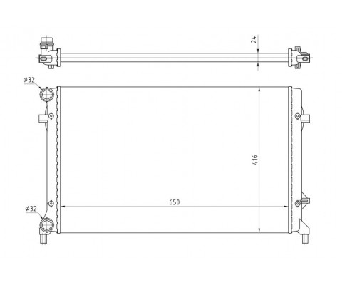 RADYATÖR GOLF V-CADDY III-JETTA III-PASSAT-TOURAN-A3-LEON-OCTAVIA AC KLİMASIZ MEK OTOM 650x416x24
