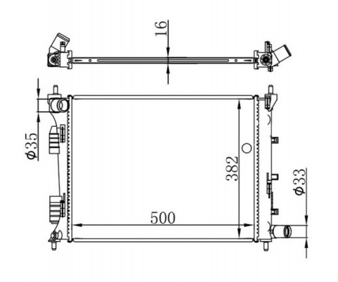 RADYATÖR BRAZİNG ACCENT BLUE 1.4İ-1.6İ- İ20 1.4İ MEK 500x382x16
