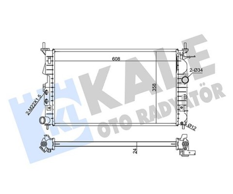 RADYATÖR VECTRA B AC KLİMASIZ MEK OTOM 607x378x24