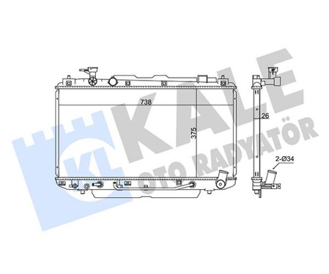 RADYATÖR TOYOTA RAV 4 II AL/PL/BRZ 375x738x26