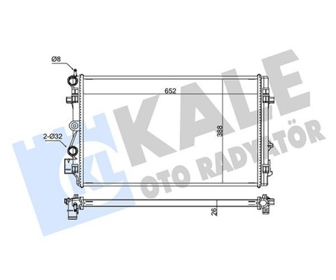 RADYATÖR A1-IBIZA V-POLO 1.2-1.4-1.6 09 MEK 652x398x26 AL/PL/BRZ