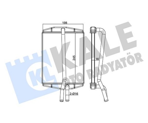 KALORİFER RADYATÖRÜ BRAZİNG KA 96-08 FIESTA IV 95-02 PUMA 97-02 1.3-1.6 247x198x22