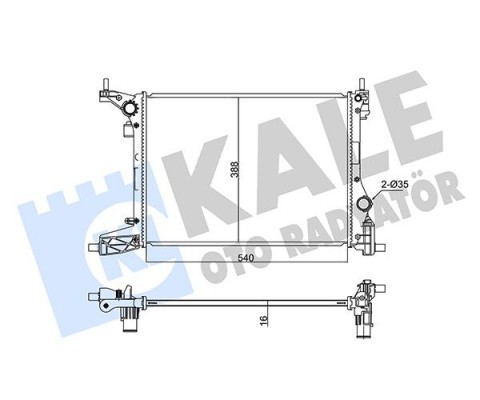 MOTOR SU RADYATÖRÜ FIAT EGEA 16 1.4 540x392x16