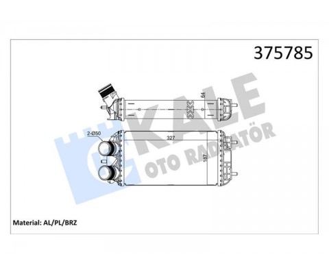 TURBO RADYATÖRÜ INTERCOOLER OPEL CORSA F 19 MOKKA 20 P208-P2008 19 C4 20 DS3 19 1.2-1.5 PureTech-BlueHDI BRAZING 327X187X64