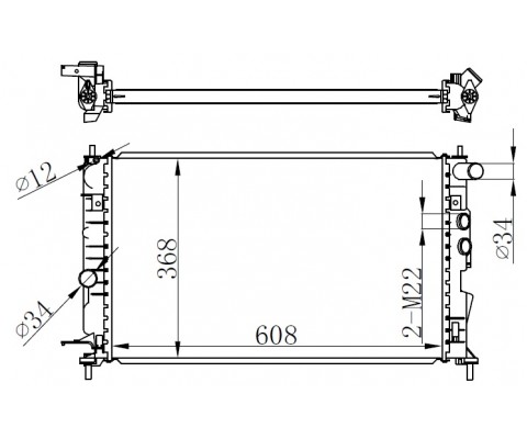 RADYATÖR VECTRA B AC KLİMASIZ MEK BRAZİNG 608x358x26
