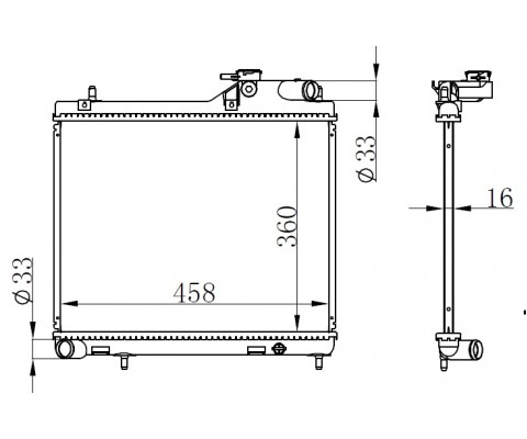 RADYATÖR BRAZİNG ACCENT ADMIRE 1.5 CRDI 02-05 MEK AC KLİMASIZ 458x360x16