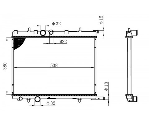 RADYATÖR 307 00 C4 04 1.4-1.6 16V-PARTNER-BERLINGO 97 2.0HDI 00 AC -- MEKx380X538X16 1 SIRA CU PL