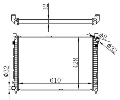 RADYATOR BRAZİNG MT 610X428X32 FREELANDER 1.8İ 97 64301A