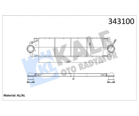 TURBO RADYATÖRÜ INTERCOOLER VW TRANSPORTER T5 AL/PL/BRZ 720x194x27