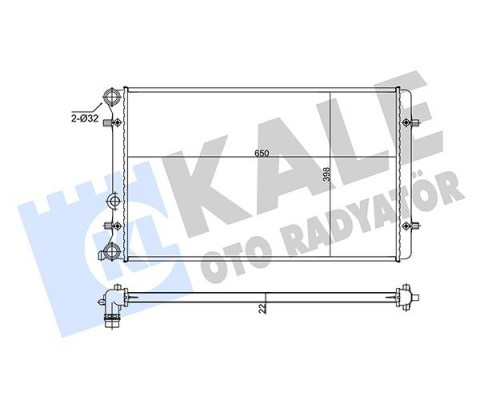 SU RADYATÖRÜ AUDI A3-TT-SEAT LEON-TOLEDO II-SKODA OCTAVIA I-VW BORA-GOLF IV 1.6 1.8T 1.9TDI 98 MT AC NAC BRAZING 650x398x22 1J0121253J-1J0121253N-1J0121253Q-1J0121253AT-1J0121253R