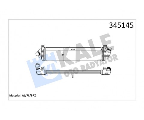 TURBO RADYATÖRÜ INTERCOOLER VOLVO C30 06-12 -S40 04 > V50 04 > 1.6D-2.0D- C70 2.0D 08 > 658x157