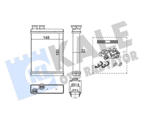 KALORİFER RADYATÖRÜ PEUGEOT P308 13>21 CITROEN C3 09>16 C4 CACTUS 14> DS3 09>15 BRAZING