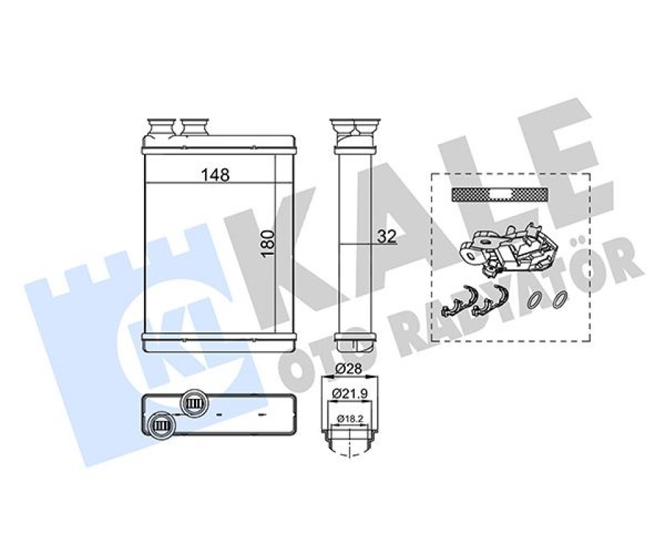 KALORİFER RADYATÖRÜ PEUGEOT P308 13>21 CITROEN C3 09>16 C4 CACTUS 14> DS3 09>15 BRAZING