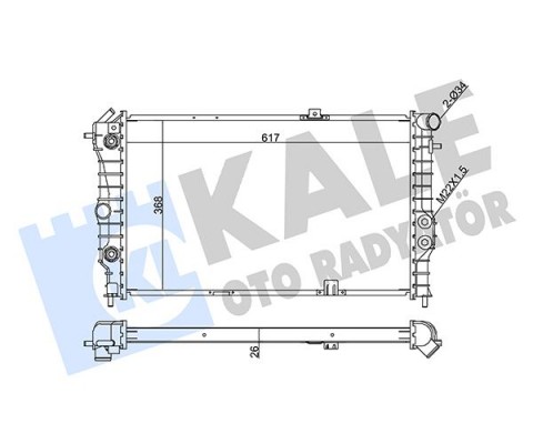 SU RADYATÖRÜ OPEL VECTRA A 1.6I 2.0I 16V 1.7D 90-95 CALIBRA A 2.0I 94-97 MT AC NAC BRAZING 617x368x26 90443463-90443466