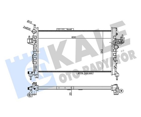 SU RADYATÖRÜ OPEL CORSA C-COMBO-TIGRA 1.3 1.7 CDTI 03 > MT AC MEKANİK 600x342x23 24466780-93177424-93177593