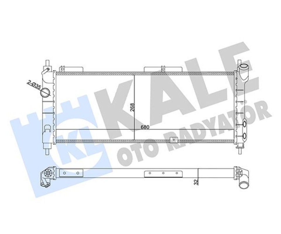 SU RADYATÖRÜ OPEL CORSA B-COMBO-TIGRA 1.2I 1.4I 1.6I 16V 93 > MT AC MEKANİK 680x268x32