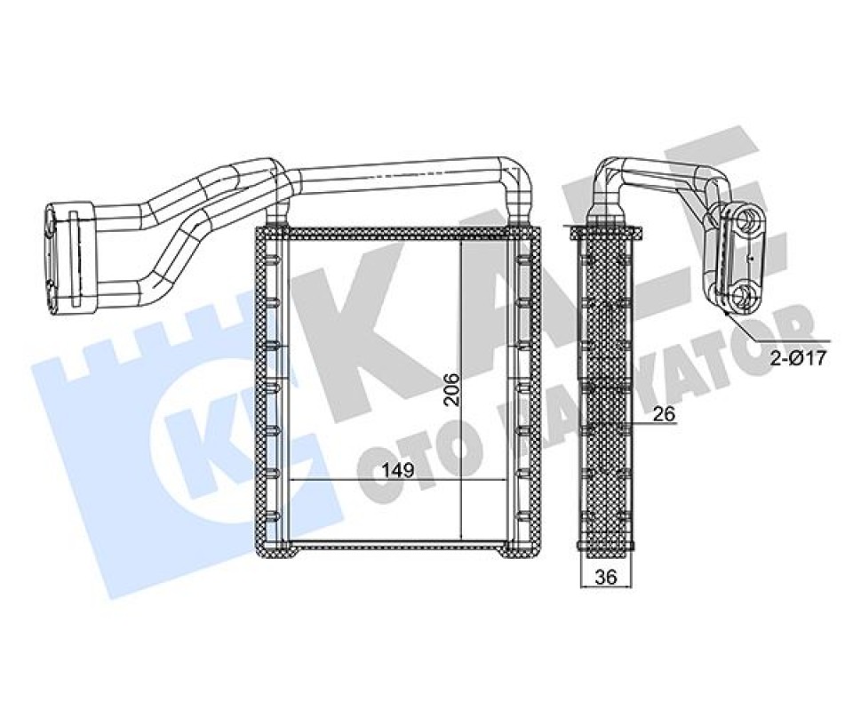 KALORİFER RADYATÖRÜ FORD TRANSİT-CUSTOM 14> ARKA TARAF ARKA