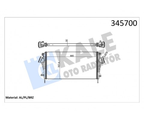 TURBO RADYATÖRÜ INTERCOOLER INSIGNIA A 09>17 1.6 CDTI LET-DTH-DTJ 2.0 DTH-NFT-NHT-DTR AL/PL/BRZ 2.8 NET-NER 665x361.7x32