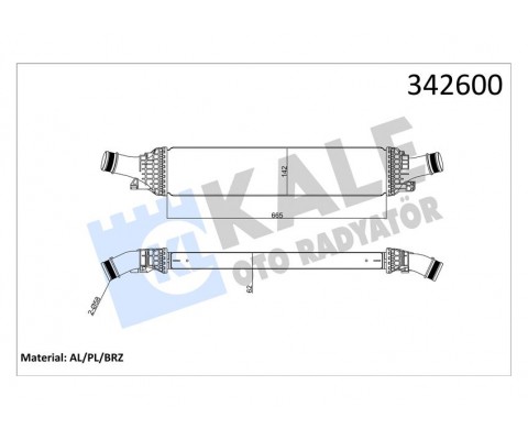 TURBO RADYATÖRÜ INTERCOOLER AUDI A4-A5-A6-Q5 2.0TFSI-1.8TFSI-2.0TDI 08 > 665X134.4X58 AL-PL-BRZ