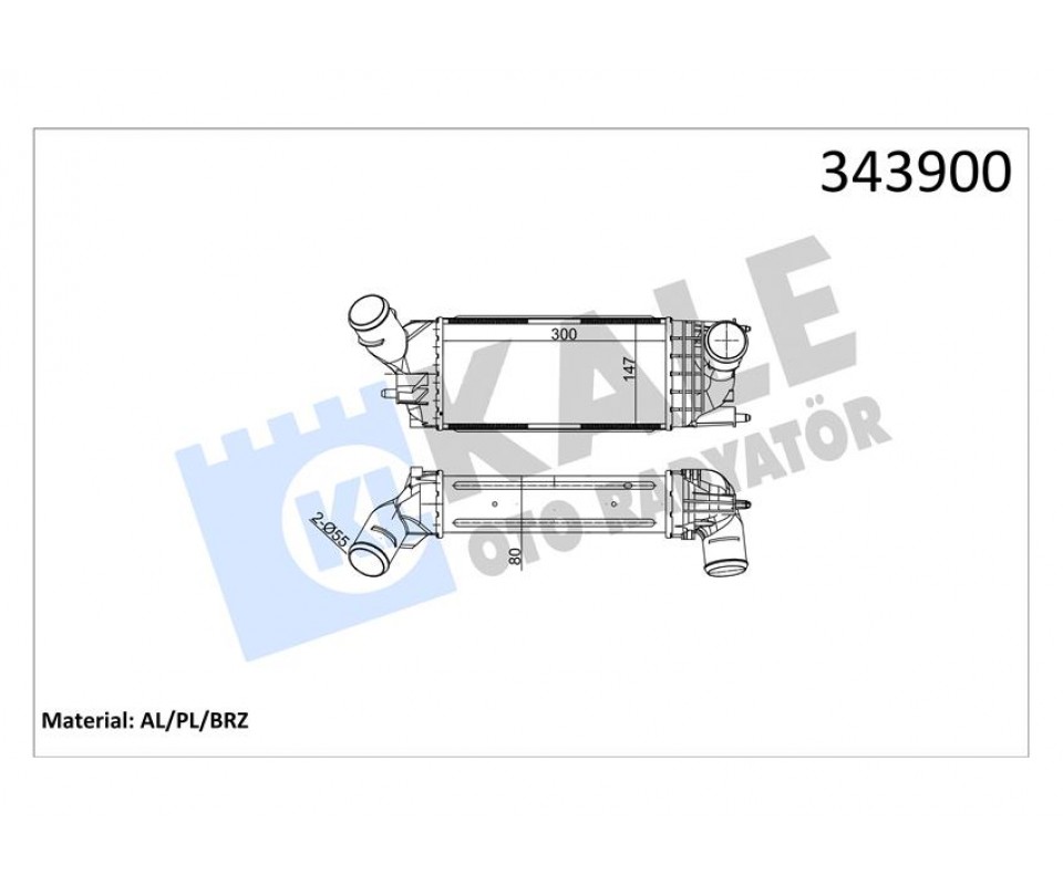 TURBO RADYATÖRÜ INTERCOOLER CITROEN C5 Hdi 05 > AL/PL/BRZ 300x147x76
